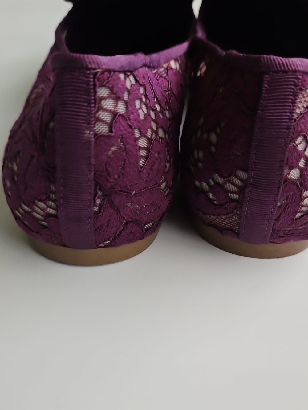 Karl Lagerfeld Women's Plum Lace Embellished Flats - Picture 2 of 4